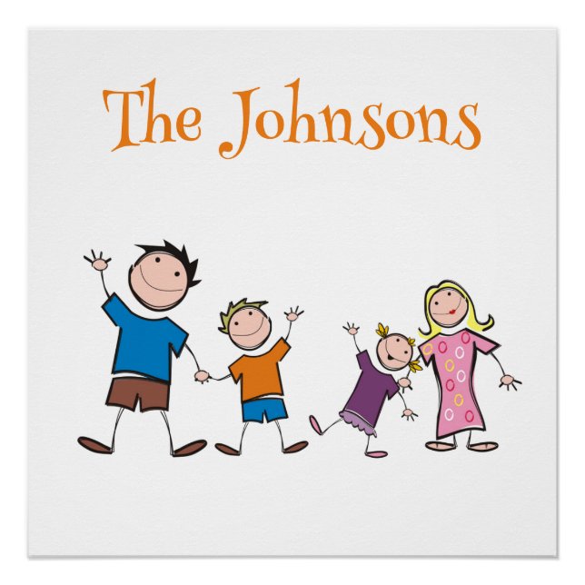 Poster Famille Mignonne De Quatre (Devant)