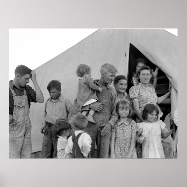 Poster Famille Migrant Pendant La Récolte De Pois — 1939 (Devant)