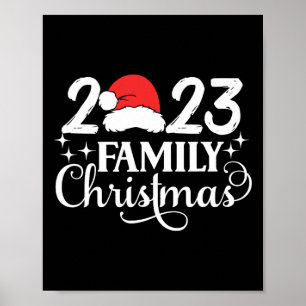 Poster Famille Noël 2023 Équipage correspondant Père Noël