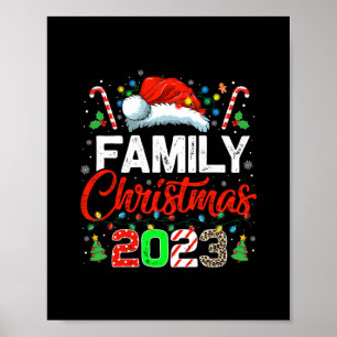 Poster famille noël 2023 match escouade père Noël elf fun