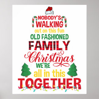 Poster famille Noël ensemble