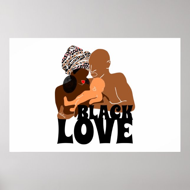 Poster Famille noire Amour Brown Amour noir (Devant)