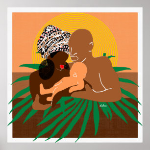 Poster Famille noire Amour Brown Amour noir
