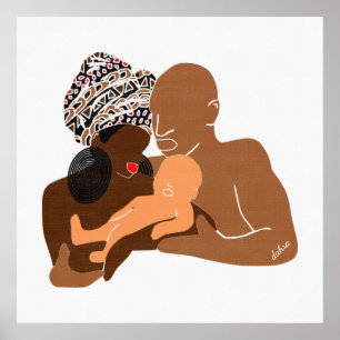 Poster Famille noire Amour Brown Amour noir