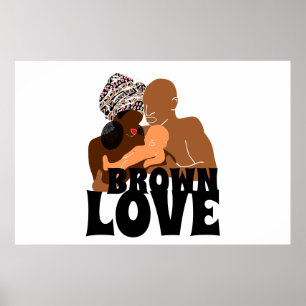 Poster Famille noire Amour Brown Amour noir