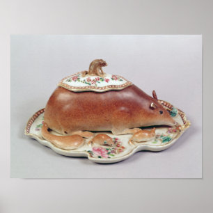 Poster Famille rose sauce tureen et couverture modélisée