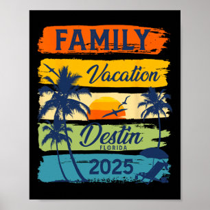 Poster Famille Vacances Destin Floride 2025 Correspondanc