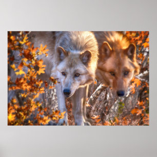 Poster FAMILLE Wolf AUTOMNE