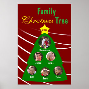 Poster Family Christmas Tree Keepsaké Photo personnalisée