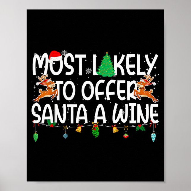 Poster Family Christmas Xmas Most Likely To Offer Santa A (Devant)
