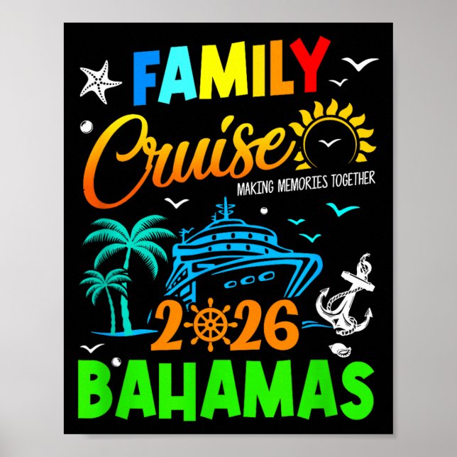 Poster Family Cruise 2026 Bahamas Cruising Together Squad (Devant)