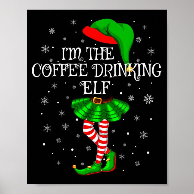 Poster Family Matching Women Girls Coffee Drinking Elf Ch (Devant)
