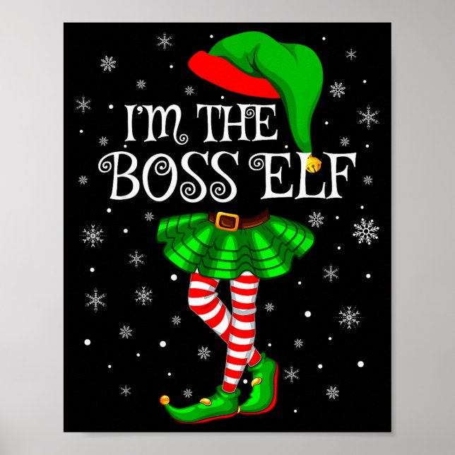 Poster Family Matching Women Girls I'm The Boss Elf Chris (Devant)