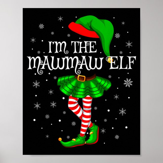 Poster Family Matching Women Girls I'm The Mawmaw Elf Chr (Devant)