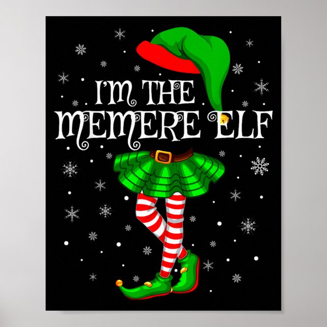 Poster Family Matching Women Girls I'm The Memere Elf Chr (Devant)