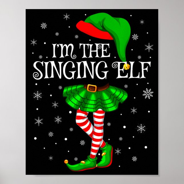 Poster Family Matching Women Girls I'm The Singing Elf Ch (Devant)