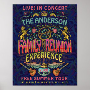 Poster Family Reunion Band Retro les années 70 Concert No