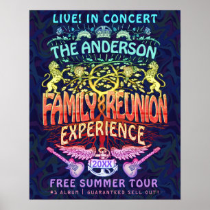 Poster Family Reunion Band Retro les années 70 Concert We