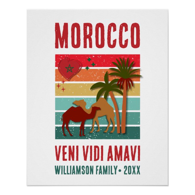 Poster Family Reunion Vacation Morocco Trip Souvenir  (Devant)