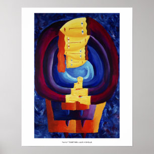 Poster Family Together Modern Portrait Peinture Art Impri