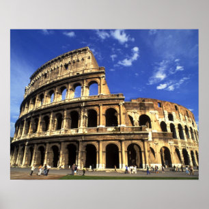 Poster Famous ruins of the Coliseum in Rome Italy