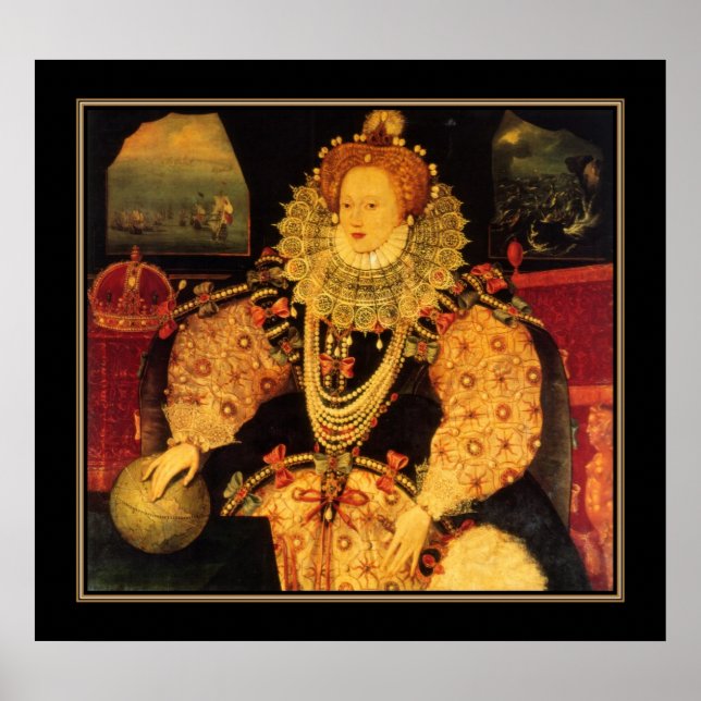 Poster Famous Vintage Elizabeth I d'Angleterre (Devant)