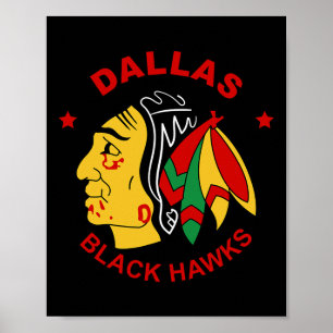 Poster Fan de hockey vintage des Dallas Black Hawks