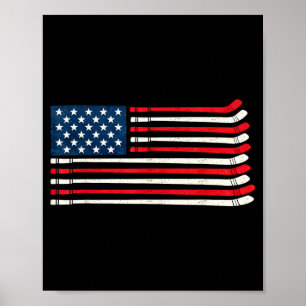 Poster Fan de joueur de hockey Hockey sur glace Drapeau a