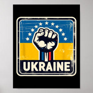 Poster Fan Vintage Ukrainien Bynner Drapeau Ukraine Rétro