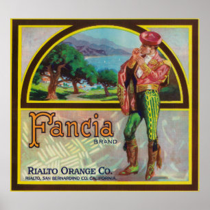 Poster Fancia Marque Citrus Crate Étiquette