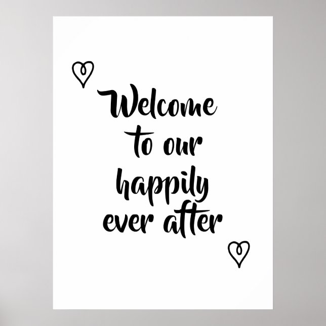Poster Fancy Calligraphy Bienvenue à notre Mariage Storyb (Devant)
