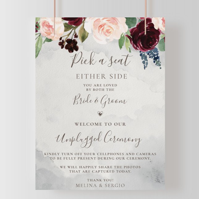 Poster Fancy Classic Rose Mariage Unplugged Cérémonie (Créateur téléchargé)