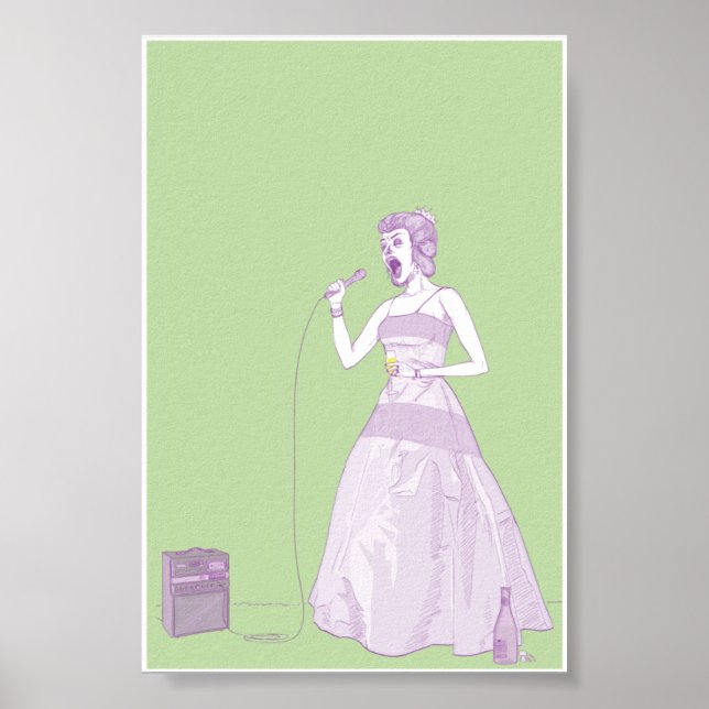 Poster Fancy Karaoke Woman 4x6 (Devant)