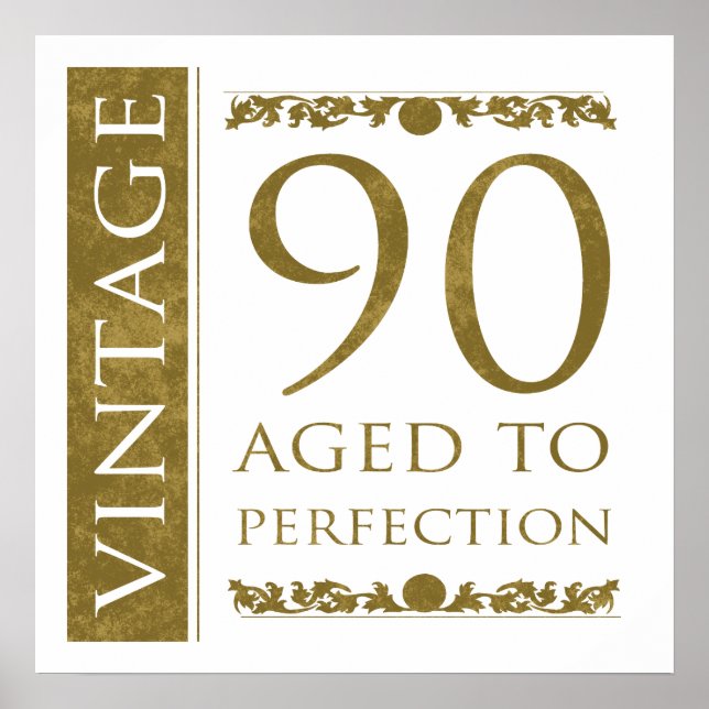 Poster Fancy Vintage 90e anniversaire (Devant)