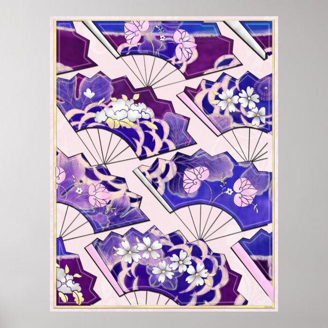 Poster Fans traditionnels japonais (Devant)