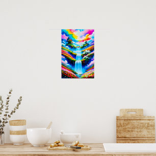 Poster Fantaisie de cascade surréaliste Art