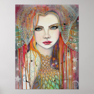 Poster Fantaisie de femme gitane magnifique