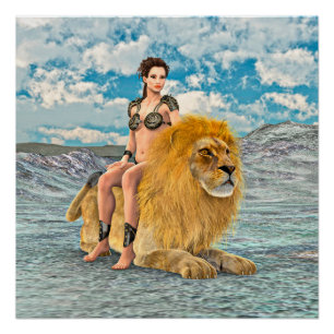 Poster Fantaisie de la Reine Lion