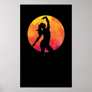 Poster Fantaisie d'une fille dansant le ballet la nuit so