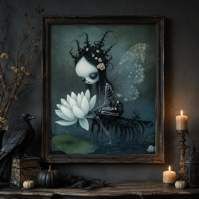 Poster Fantaisie gothique sombre Fée squelette Art Hallow (Créateur téléchargé)