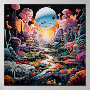 Poster Fantaisie psychédélique