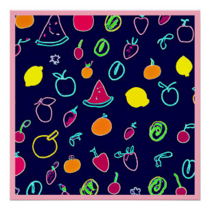 Poster Fantasia des fruits colorés