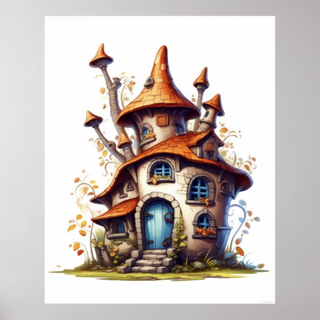Poster Fantastic Tale Cottage House (Devant)
