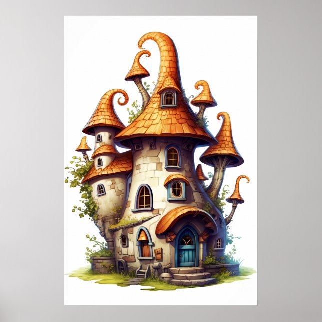 Poster Fantastic Tale Cottage House (Devant)