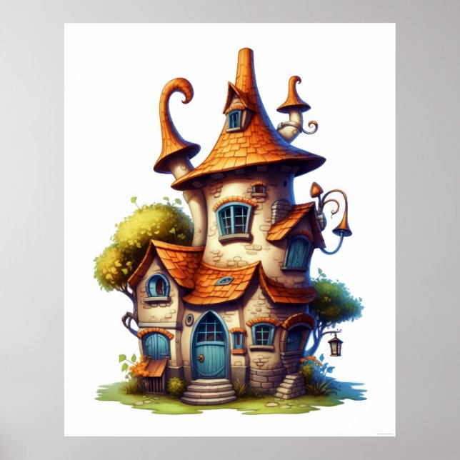 Poster Fantastic Tale Cottage House (Devant)