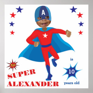 Poster Fantastic USA Superhero Boy Birthday Tremendante
