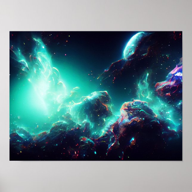 Poster Fantastique Nebula Espace Abstrait 8 (Devant)