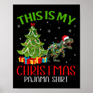 Poster Fantastique Noël Père Noël Lumières C'Est Mon Dino
