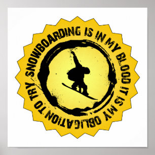 Poster Fantastique Sceau de snowboard