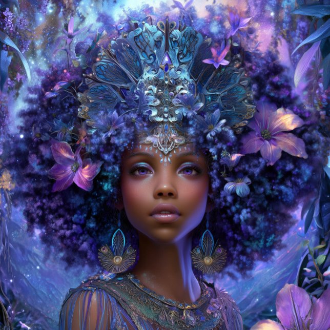 Poster Fantasy Art Black Girl Black Queen Goddess (Créateur téléchargé)